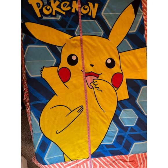Pokemon Throw Blanket 45x60 Pikachu Yellow Blue Naptime Toddler Cozycore Cosplay - Picture 2 of 8
